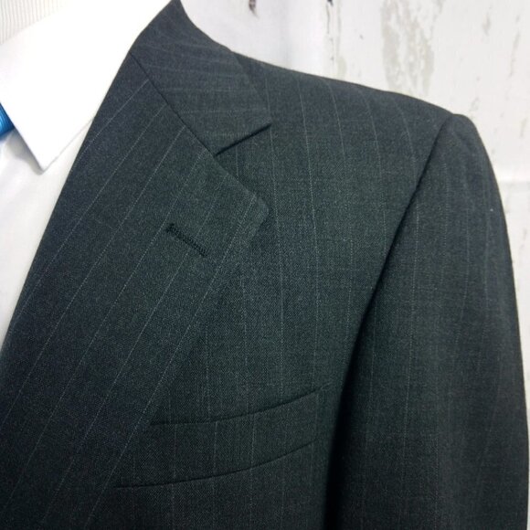 Botany 500 Couture 41R Charcoal Striped 2pc Suit - Picture 4 of 15